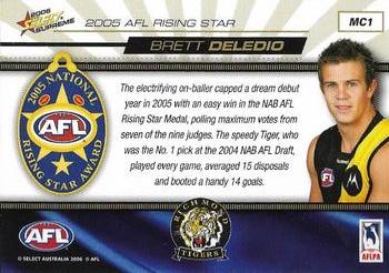 2006 Select AFL Supreme - Medals #MC1 Brett Deledio Back